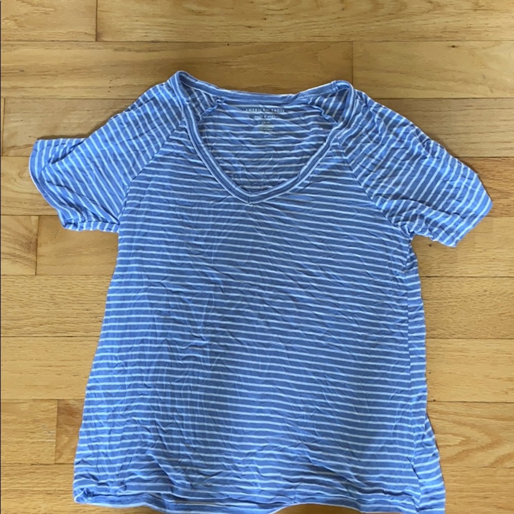 Blue and white stripped top